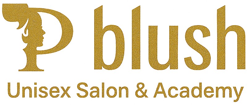 P blush Unisex Salon & Academy Logo